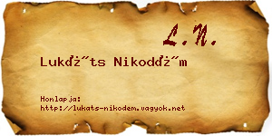 Lukáts Nikodém névjegykártya